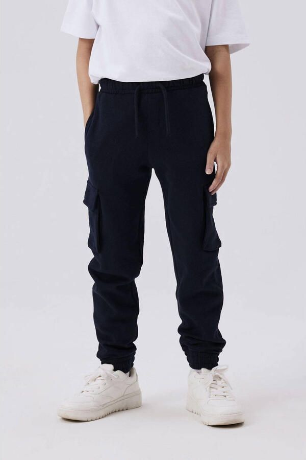 Name it KIDS cargobroek NKMOLLIE donkerblauw Sweat Effen 164