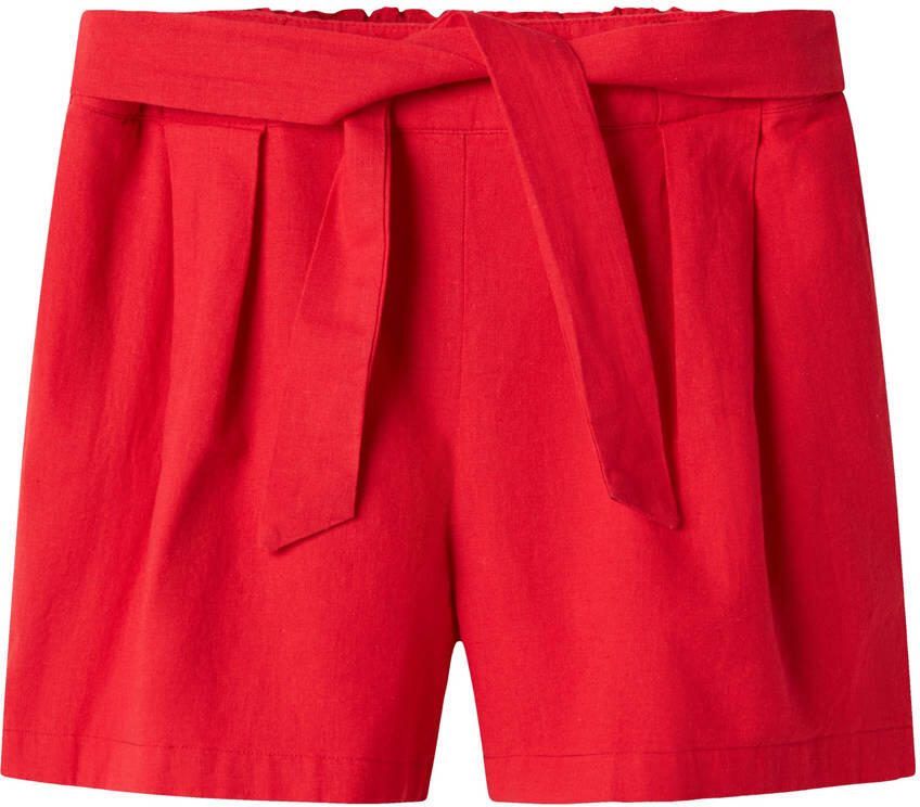 NAME IT KIDS casual short met linnen rood