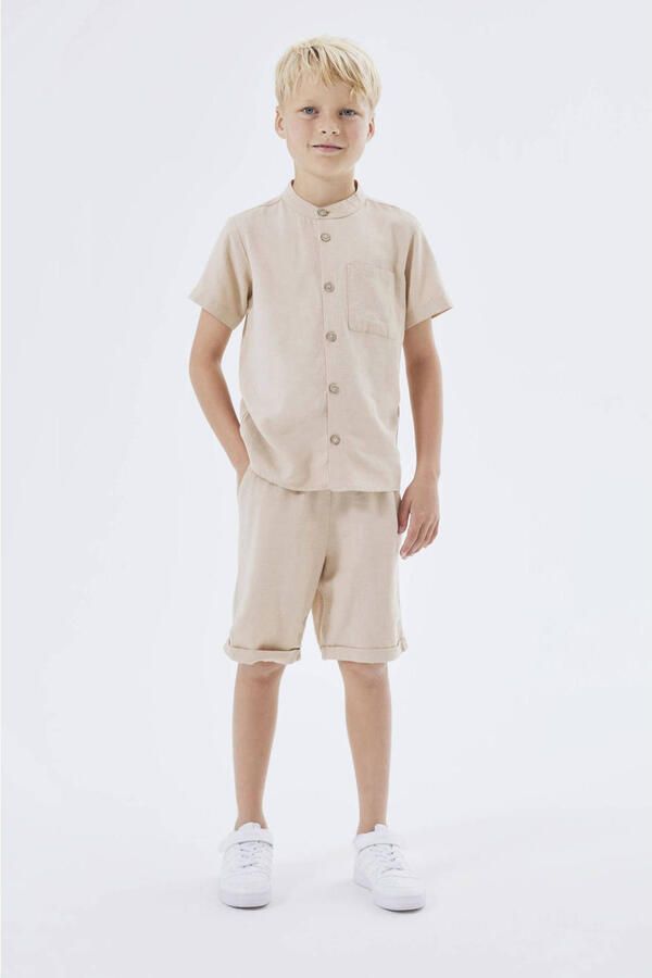 Name it KIDS casual short NKMFAHER beige Korte broek Jongens Viscose Effen 116