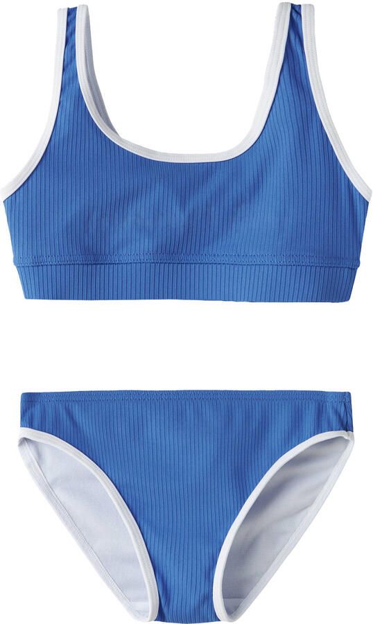 NAME IT KIDS crop bikini blauw wit