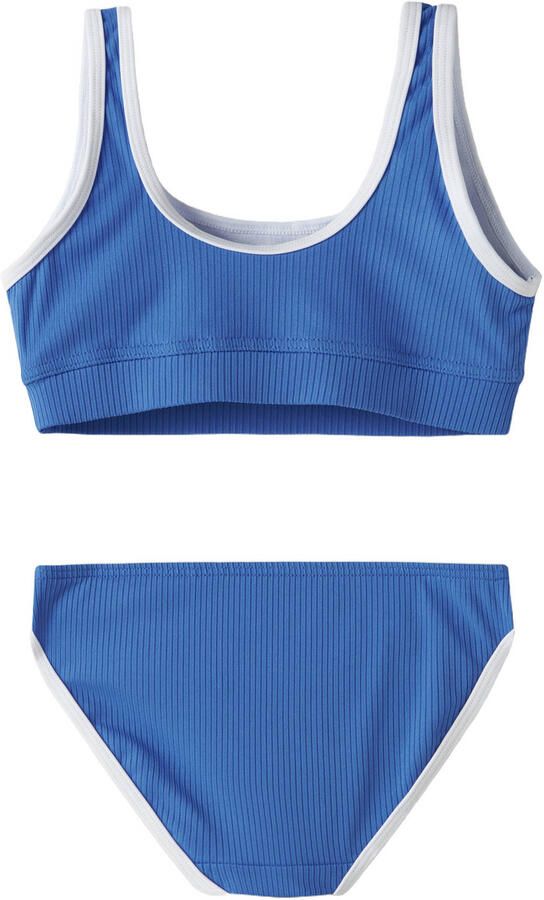 NAME IT KIDS crop bikini blauw wit - Foto 3