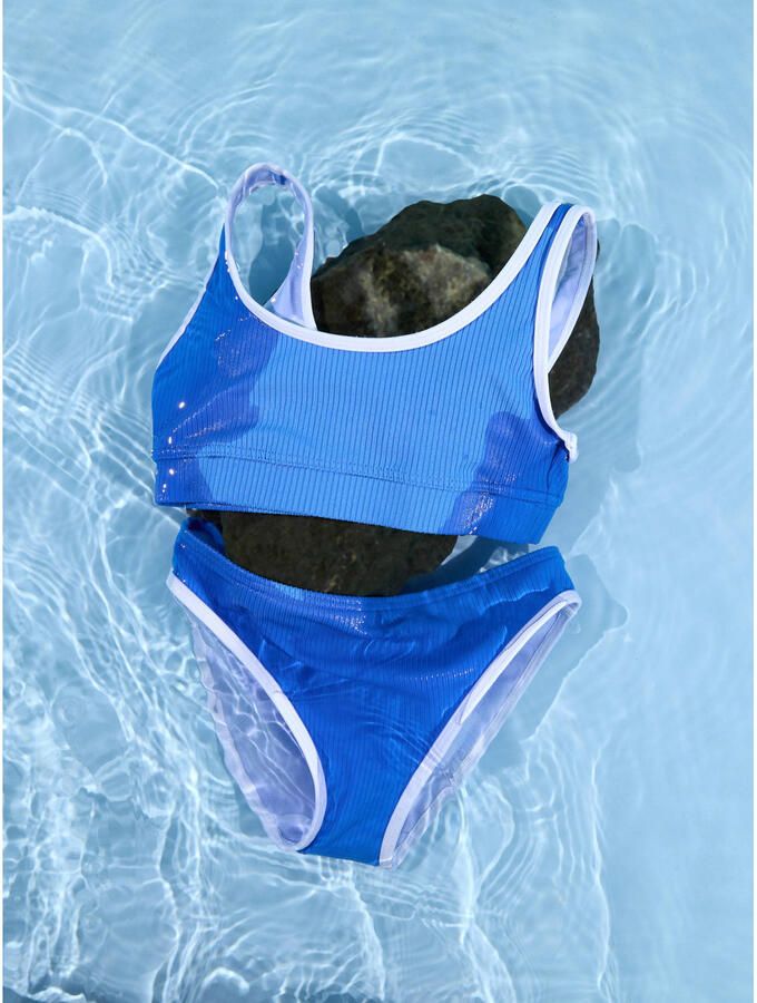 NAME IT KIDS crop bikini blauw wit - Foto 2