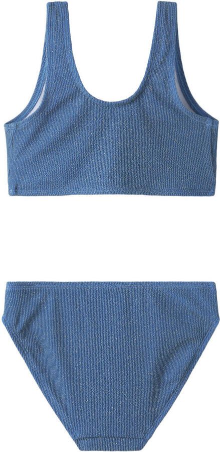NAME IT KIDS crop bikini met glitters blauw