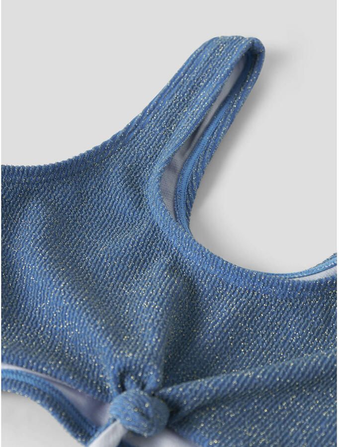 NAME IT KIDS crop bikini met glitters blauw - Foto 2