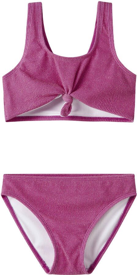 NAME IT KIDS crop bikini met glitters roze
