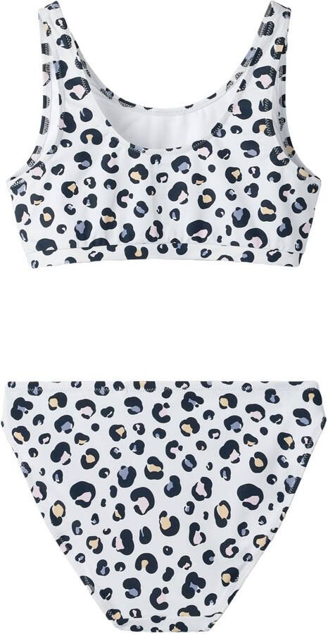 NAME IT KIDS crop bikini met panterprint blauw - Foto 3
