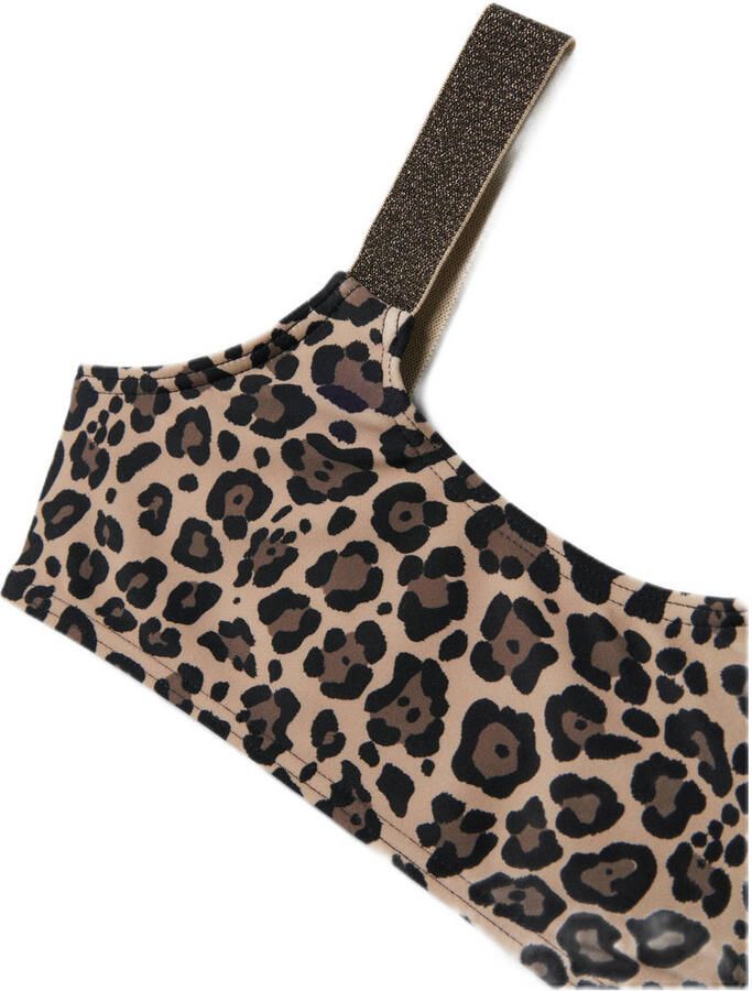 Name it KIDS crop bikini NKFZERIA bruin Meisjes Polyamide Panterprint 110 116 - Foto 2