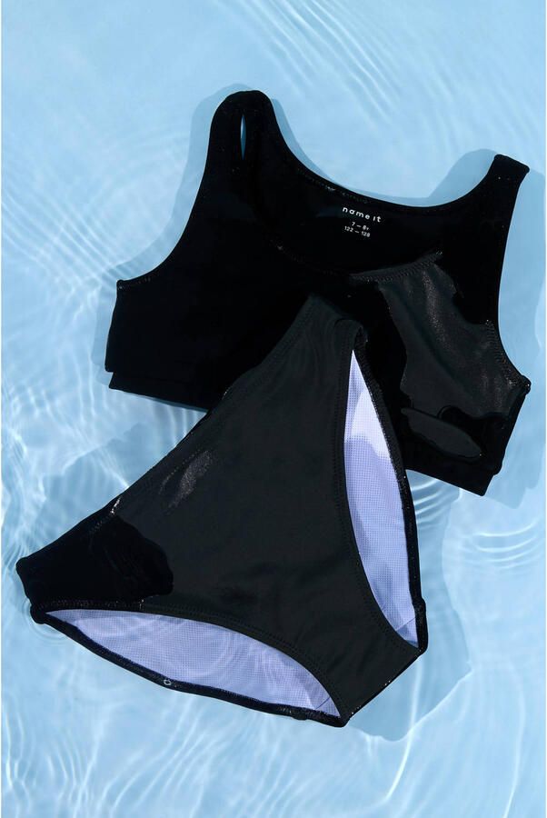 NAME IT KIDS crop bikini zwart - Foto 3