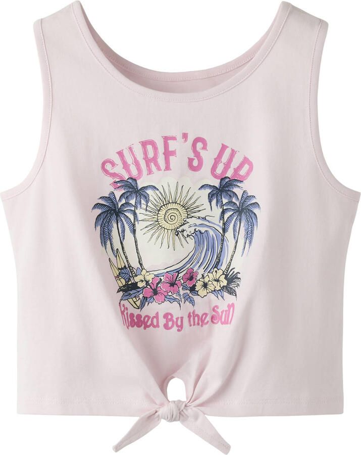 NAME IT KIDS cropped mouwloze top lichtroze - Foto 2