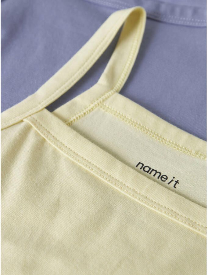 NAME IT KIDS cropped top lichtgeel paars (set van 2) - Foto 3