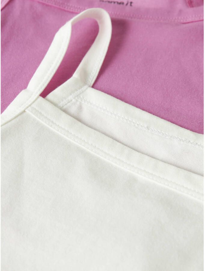 NAME IT KIDS cropped top roze wit (set van 2) - Foto 3