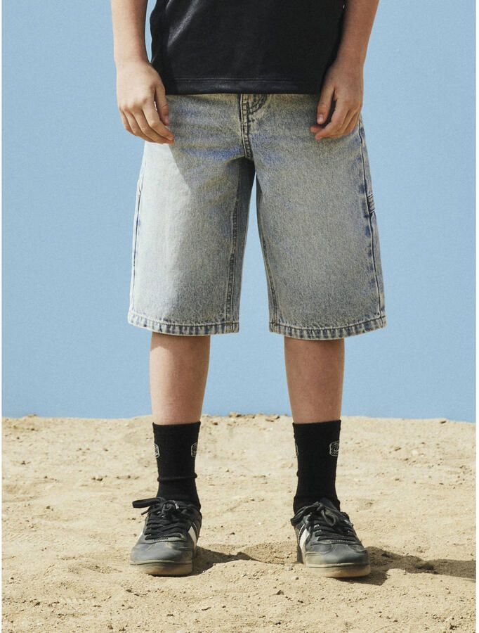 NAME IT KIDS denim loose short light blue bleached - Foto 2