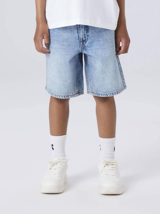 NAME IT KIDS denim regular short light blue bleached