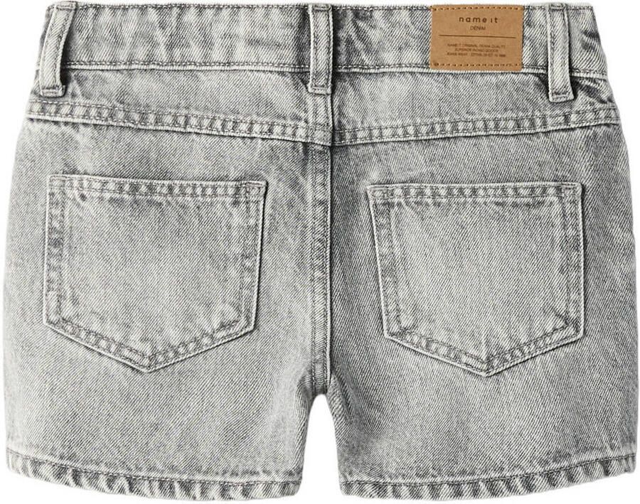 NAME IT KIDS denim regular short met strasssteentjes light grey denim - Foto 2