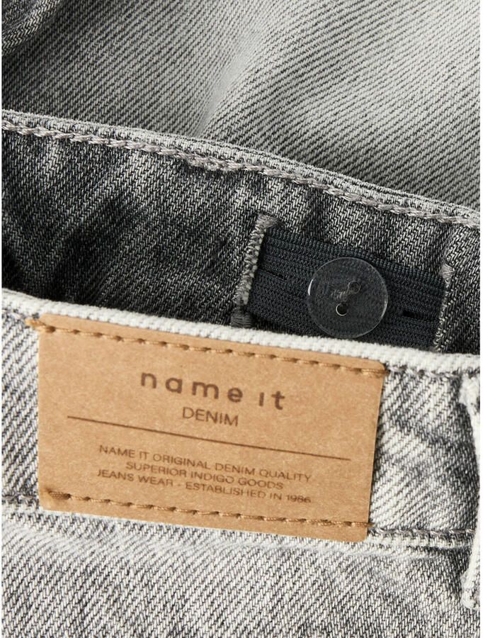 NAME IT KIDS denim regular short met strasssteentjes light grey denim - Foto 3