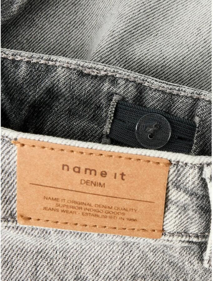 NAME IT KIDS denim regular short met strasssteentjes light grey denim - Foto 2
