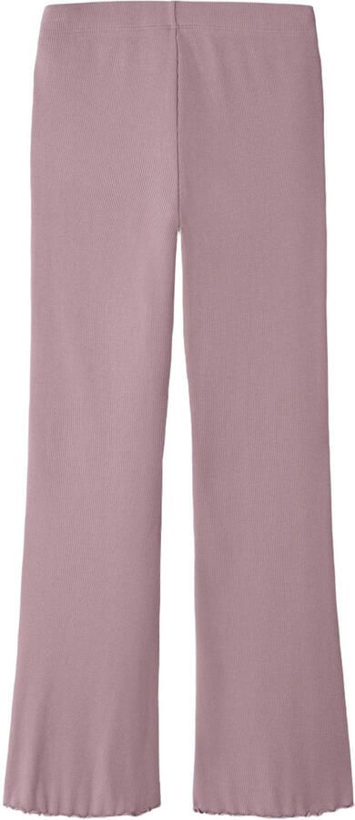 NAME IT KIDS flared broek met ruches lila Paars Meisjes Stretchkatoen