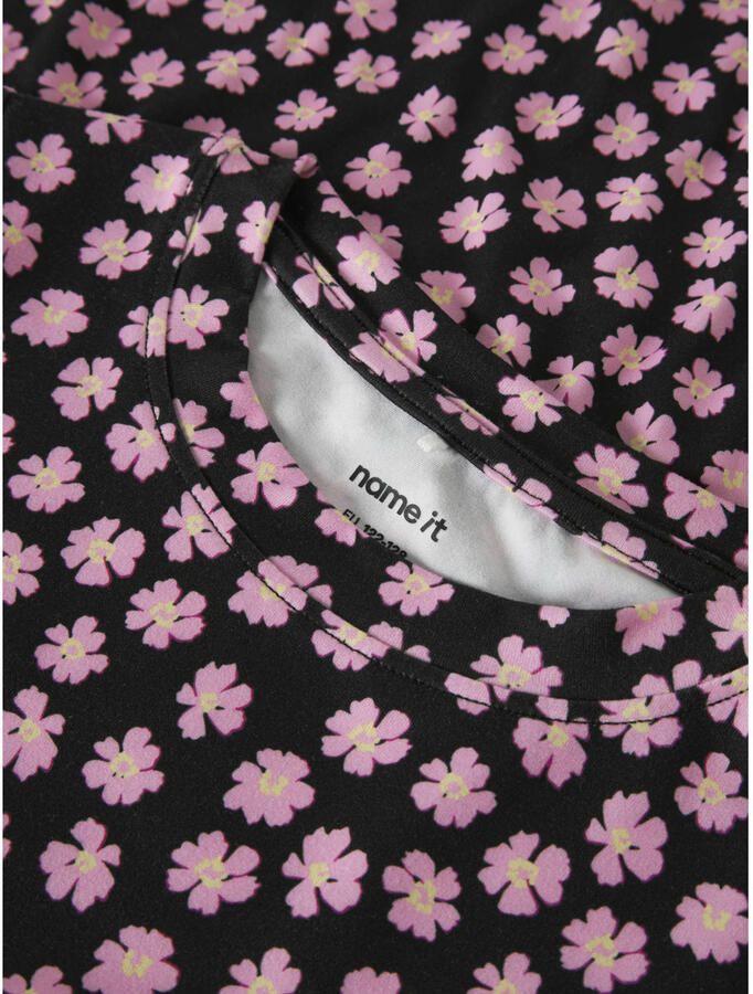 NAME IT KIDS gebloemde longsleeve zwart - Foto 2
