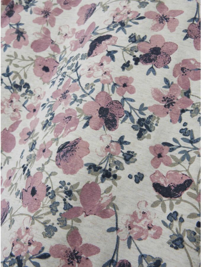 Name it KIDS gebloemde pyjama roze ecru multi Meisjes Stretchkatoen Ronde hals 134 140