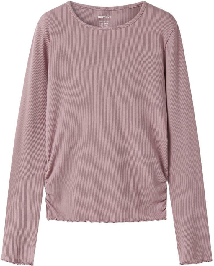 NAME IT KIDS gebreide longsleeve oudroze