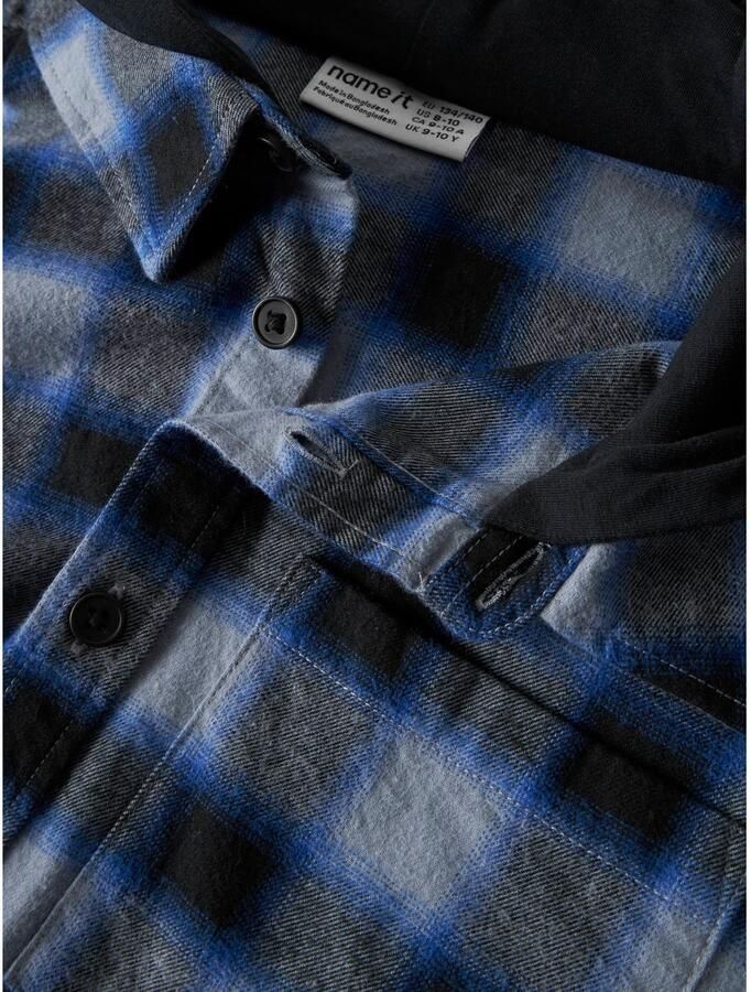 NAME IT KIDS geruit overhemd blauw Jongens Katoen Capuchon Ruit - Foto 2