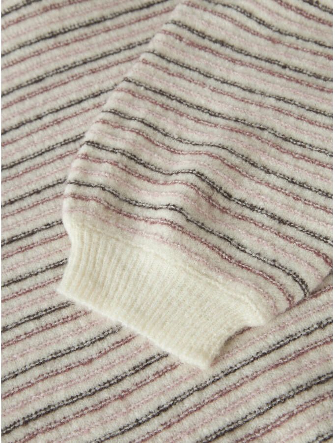 NAME IT KIDS gestreepte gebreide trui wit Meisjes Acryl Ronde hals Streep - Foto 3