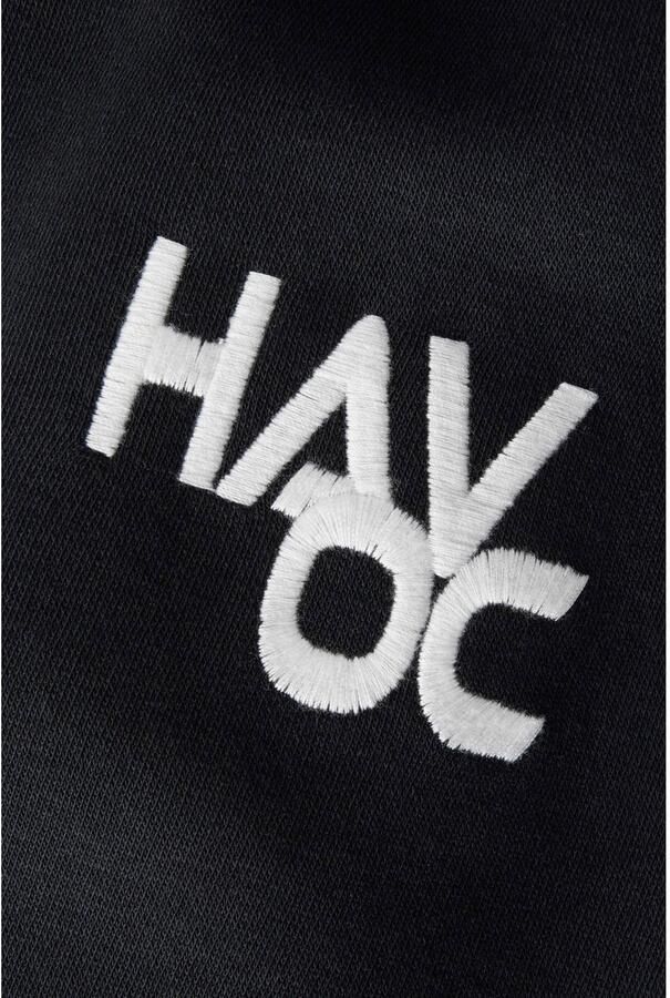 NAME IT KIDS gestreepte joggingbroek met tekst en borduursels zwart - Foto 2