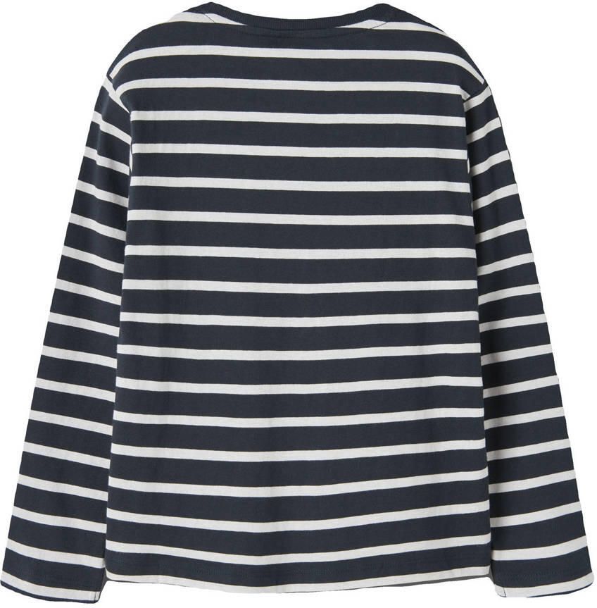 NAME IT KIDS gestreepte longsleeve donkerblauw - Foto 2