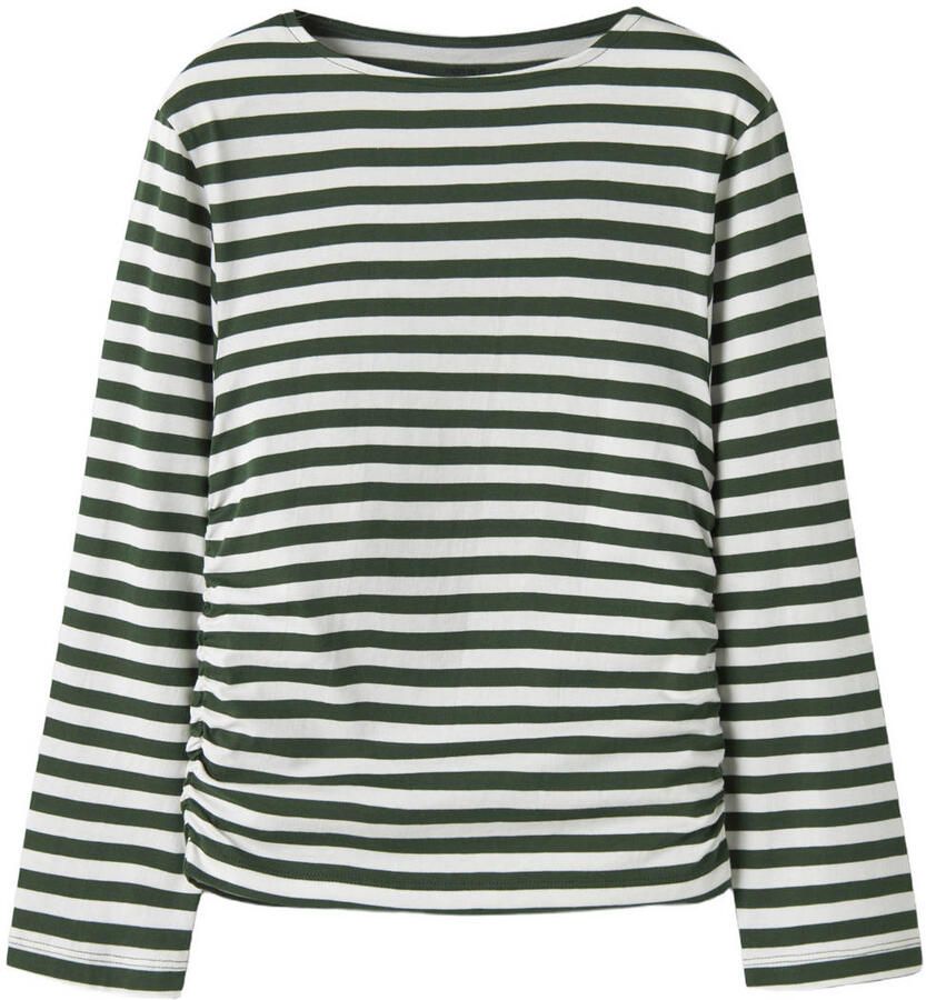 NAME IT KIDS gestreepte longsleeve groen wit