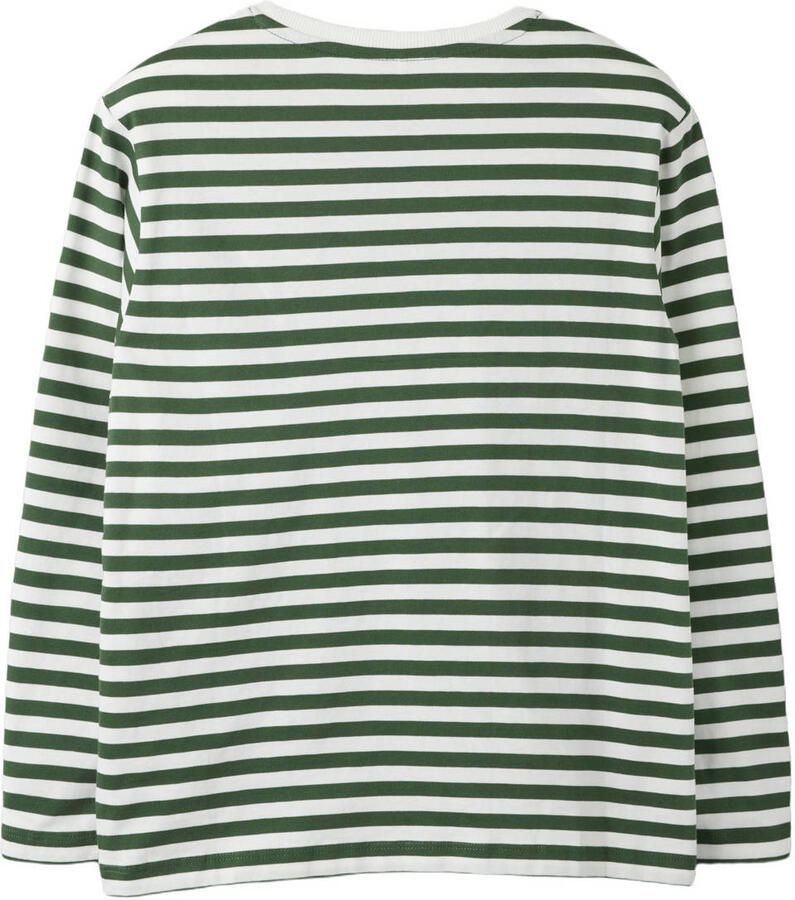 NAME IT KIDS gestreepte longsleeve groen wit Jongens Katoen Ronde hals