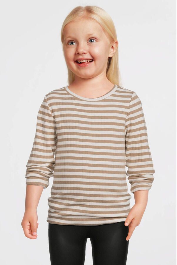 Name It Shirt met lange mouwen NKFSURAJA XSL LS TOP NOOS geweldige streepjes-look in geribbelde kwaliteit
