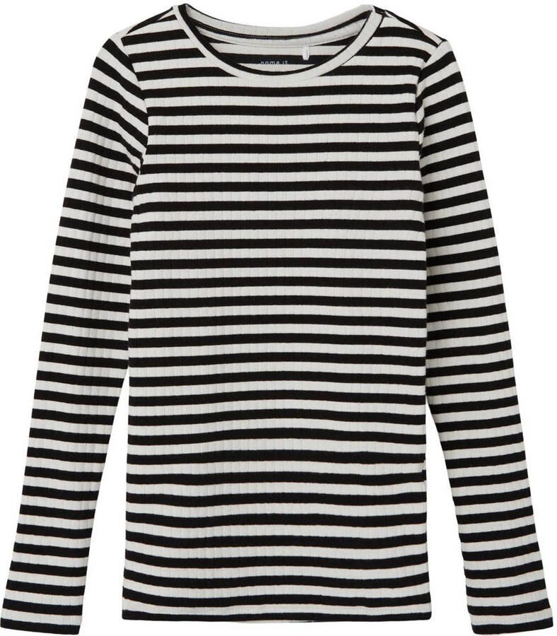 Name It Shirt met lange mouwen NKFSURAJA XSL LS TOP NOOS geweldige streepjes-look in geribbelde kwaliteit