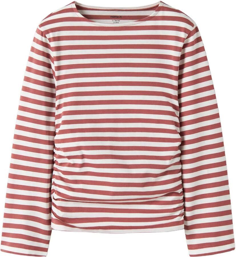 NAME IT KIDS gestreepte longsleeve rood wit