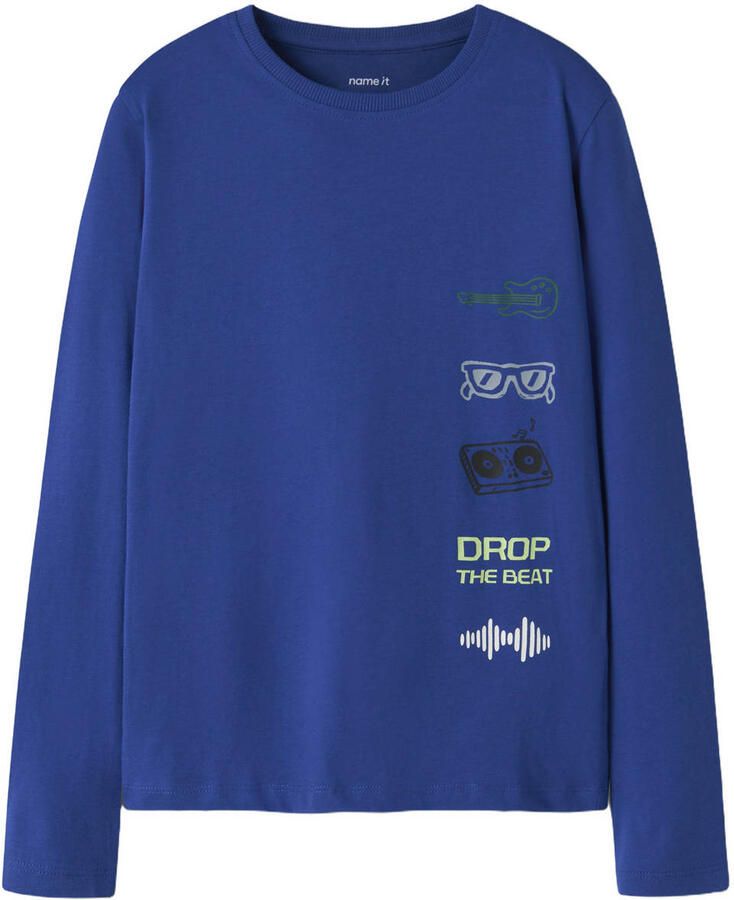 NAME IT KIDS gestreepte longsleeves met tekst groen (set van 3) - Foto 2