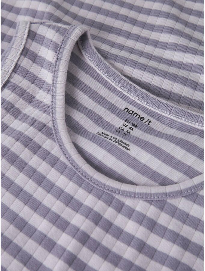 NAME IT KIDS gestreepte maxi jurk paars - Foto 2