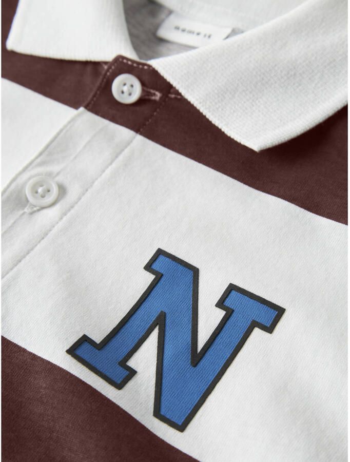 NAME IT KIDS gestreepte polo bruin