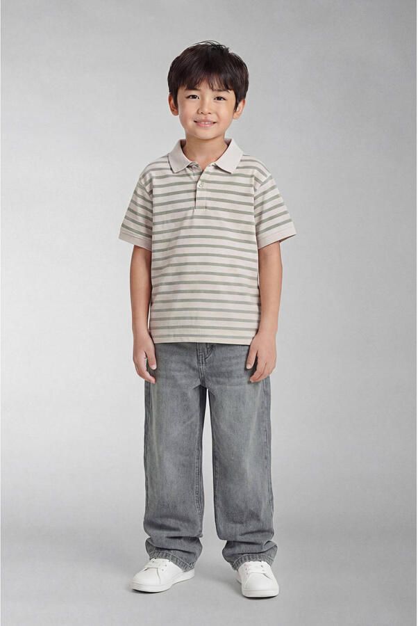 NAME IT KIDS gestreepte polo greige groen - Foto 2