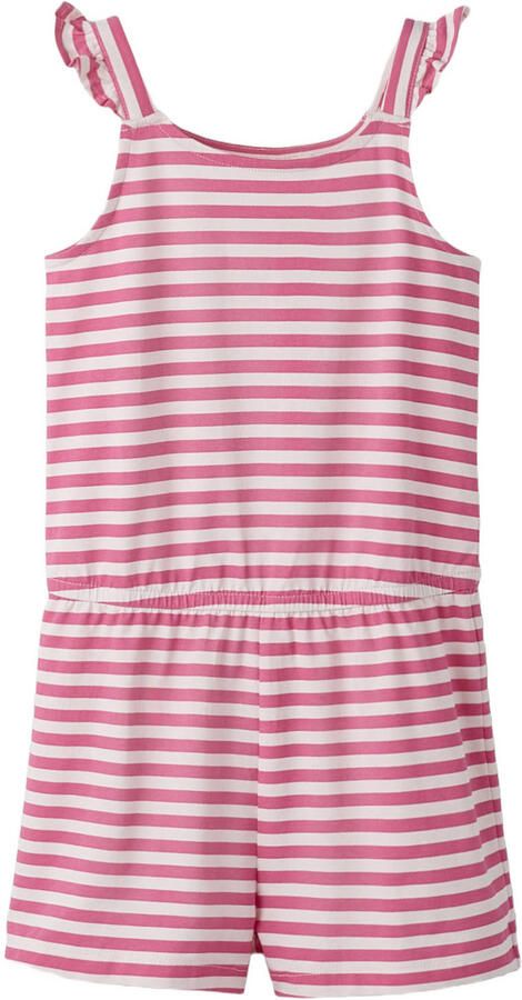 NAME IT KIDS gestreepte regular playsuit roze