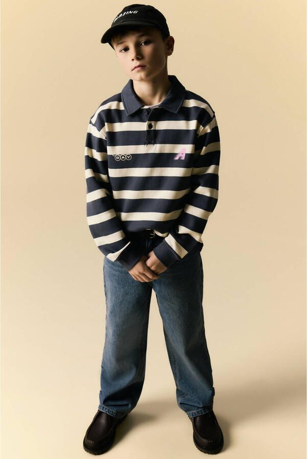 NAME IT KIDS gestreepte sweater antraciet