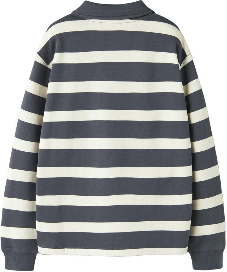 NAME IT KIDS gestreepte sweater antraciet - Foto 2