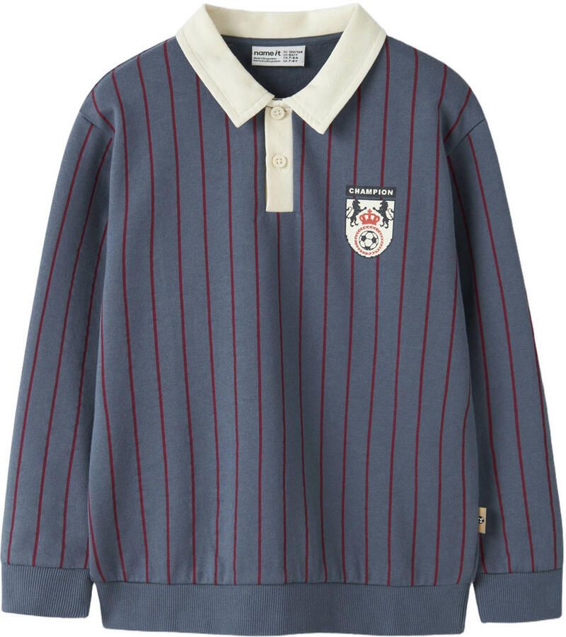 NAME IT KIDS gestreepte sweater blauw