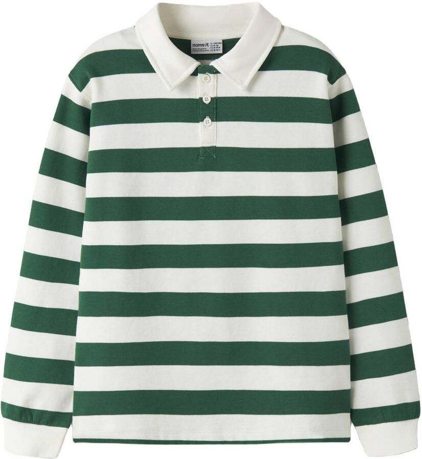 NAME IT KIDS gestreepte sweater groen
