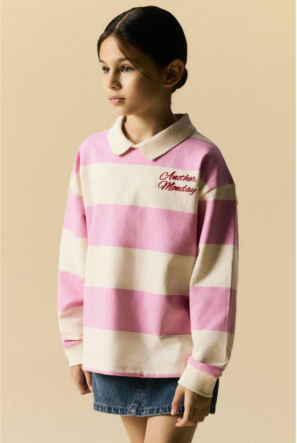 NAME IT KIDS gestreepte sweater roze