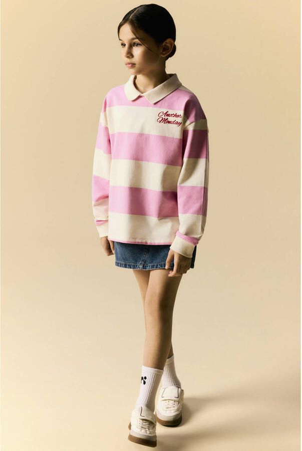 NAME IT KIDS gestreepte sweater roze - Foto 3