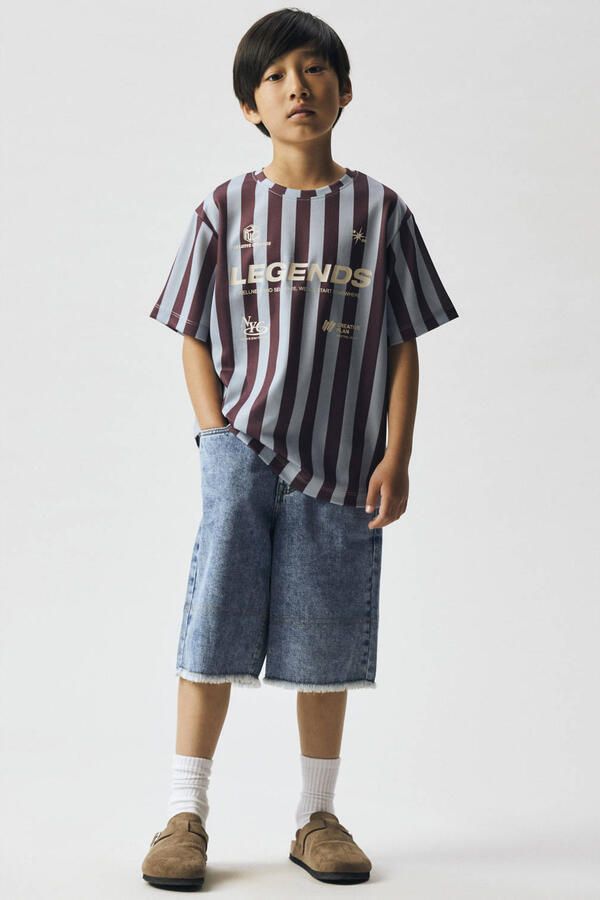 NAME IT KIDS gestreepte T-shirt paars