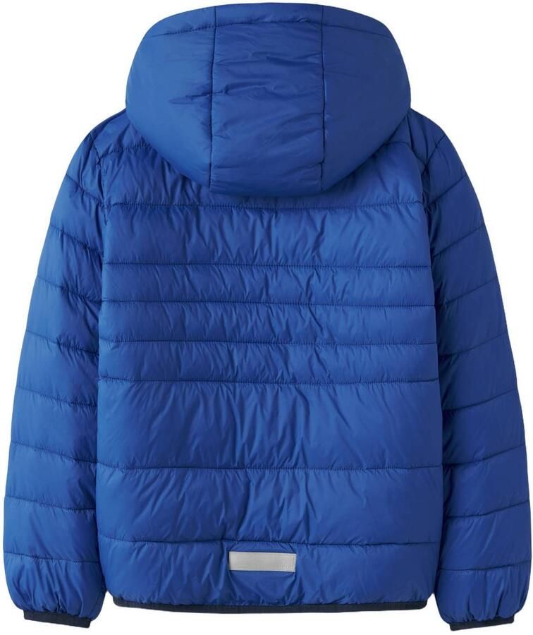 NAME IT KIDS gewatteerde jas blauw Jongens Nylon Capuchon Effen - Foto 2