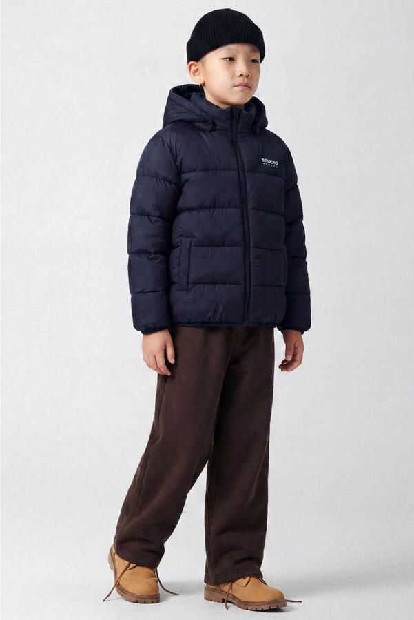 NAME IT KIDS gewatteerde winterjas donkerblauw - Foto 2