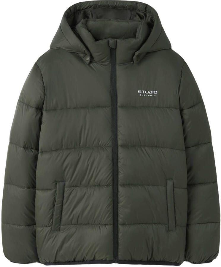 NAME IT KIDS gewatteerde winterjas groen