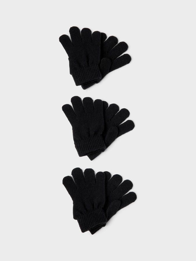 NAME IT KIDS handschoenen set van 3 zwart - Foto 1