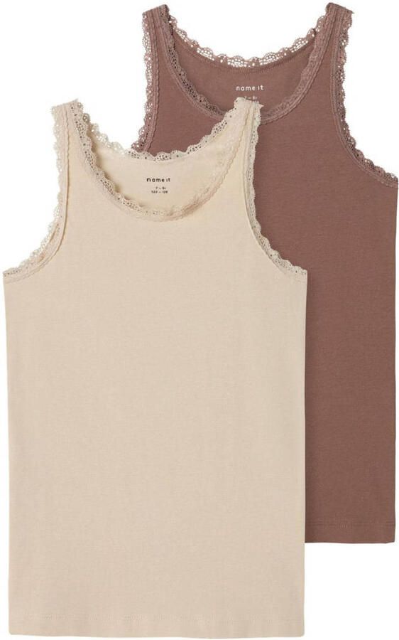 NAME IT KIDS hemd NKFTANK set van 2 zand bruin - Foto 3
